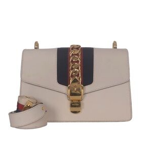 ❤️ Gucci Cream Mini Bag with Gold Chain and Tricolor Hangbag❤️